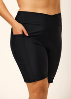 Plus Size Black Sport Simple Modest Swim Bottom Swimsuit