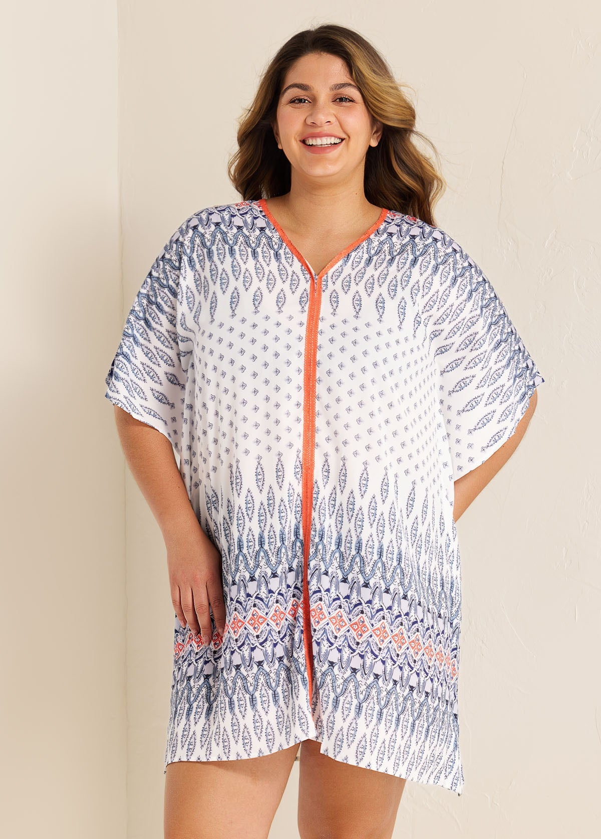 Fashion V-Neck Double Side Slits Cover Up
